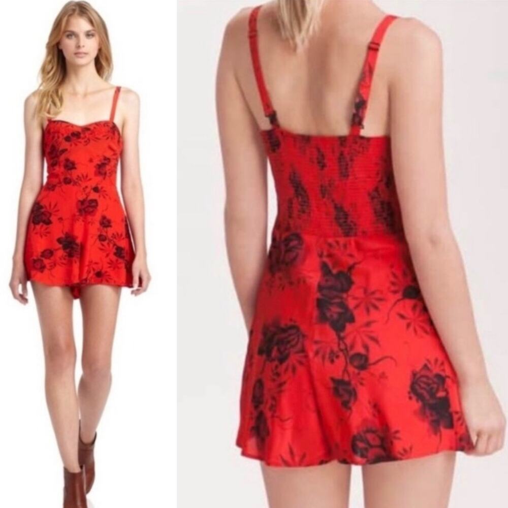 Free People Candy Pin Up Floral Print Romper